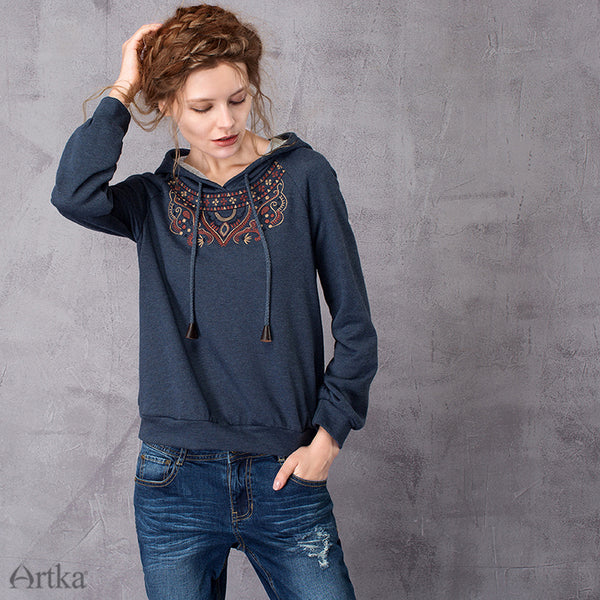 Autumn New Ethnic Embroidery Hoodie - Mazzolah