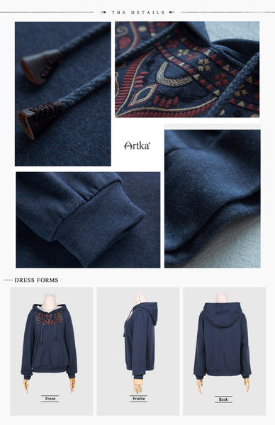 Autumn New Ethnic Embroidery Hoodie - Mazzolah