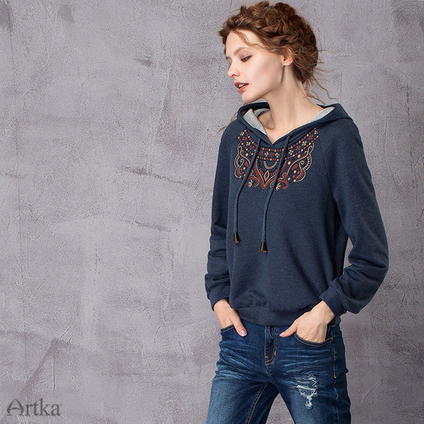 Autumn New Ethnic Embroidery Hoodie - Mazzolah