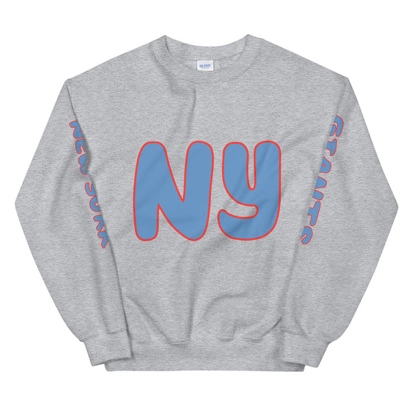 New york cotton sweetshirt silver and white for women - Mazzolah