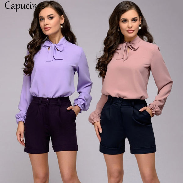 Elegant Bow Tie Women Shirt - Mazzolah