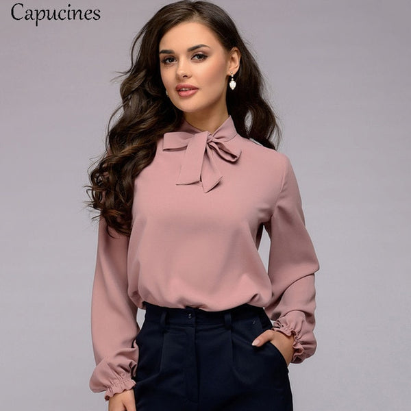 Elegant Bow Tie Women Shirt - Mazzolah