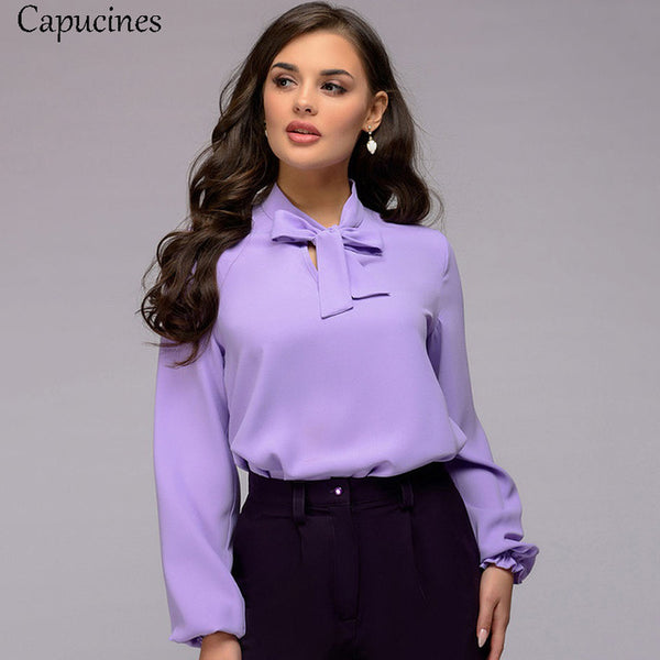 Elegant Bow Tie Women Shirt - Mazzolah