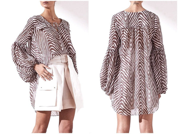 Women blouse shirt Zebra stripe - Mazzolah