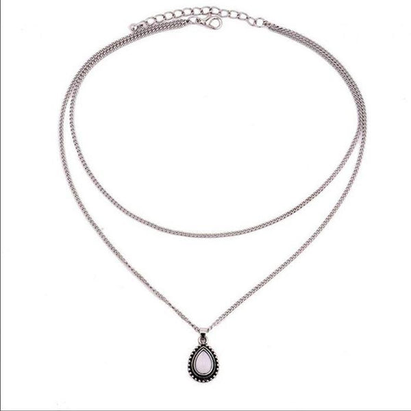 Fashion Drop Double Style Necklaces Women Chain - Mazzolah