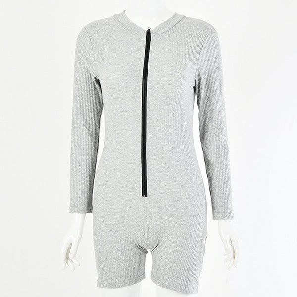 Casual Skinny Biker Shorts Playsuits Women Long Sleeve - Mazzolah