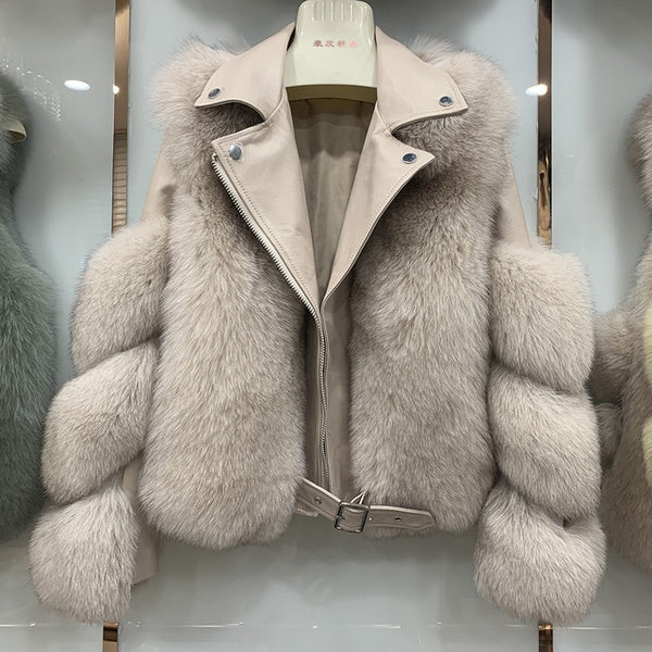 Genuine Natural Fox Fur Jacket Outwear Luxury Women 2020 Winter - Mazzolah