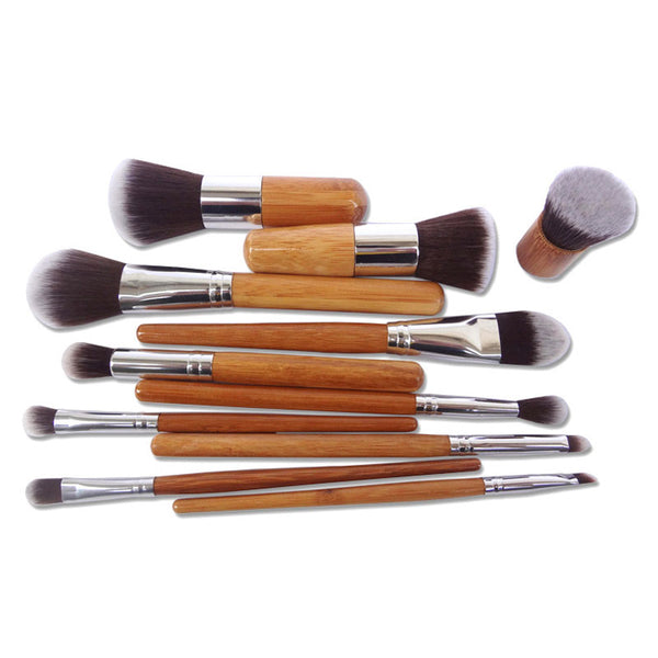 11PCS Professional Bamboo Makeup Brushes Set - Mazzolah