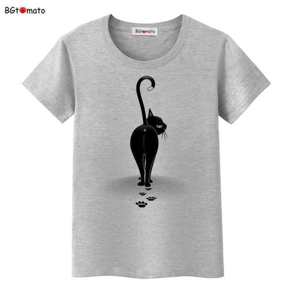 Summer Tops Funny 3D CAT Print Women T-Shirt - Mazzolah