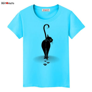 Summer Tops Funny 3D CAT Print Women T-Shirt - Mazzolah