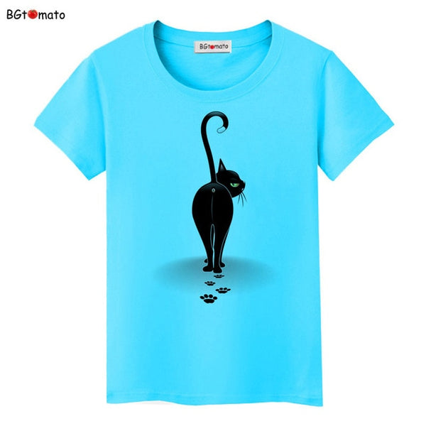 Summer Tops Funny 3D CAT Print Women T-Shirt - Mazzolah