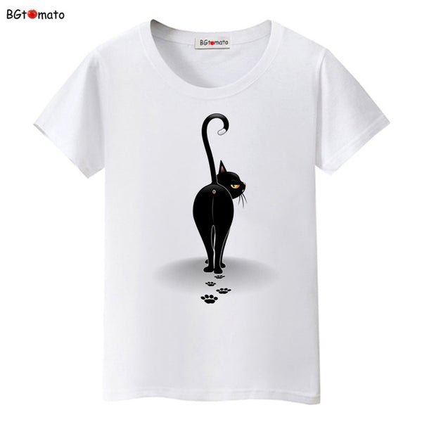 Summer Tops Funny 3D CAT Print Women T-Shirt - Mazzolah