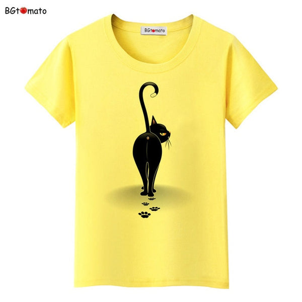 Summer Tops Funny 3D CAT Print Women T-Shirt - Mazzolah