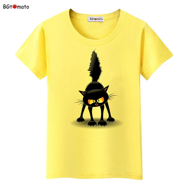 Summer Tops Funny 3D CAT Print Women T-Shirt - Mazzolah