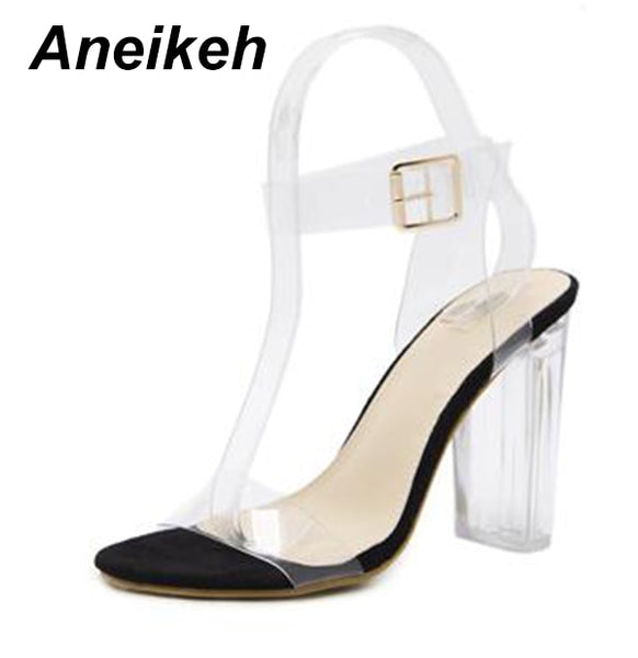 Jelly Sandals Crystal Open Toed High Heels Women - Mazzolah