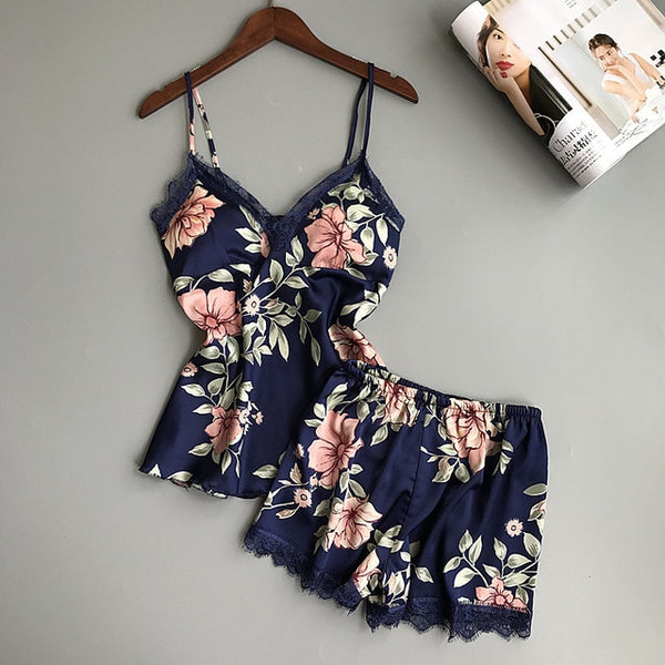 Sleep Lounge Pajama Sexy Satin Sleepwear - Mazzolah