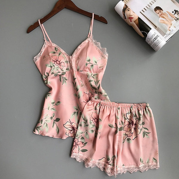 Sleep Lounge Pajama Sexy Satin Sleepwear - Mazzolah