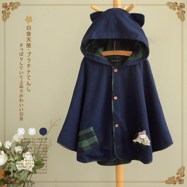 Cat Ear Pocket Tail Cape Women - Mazzolah