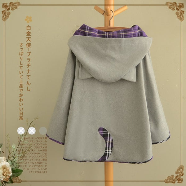 Cat Ear Pocket Tail Cape Women - Mazzolah