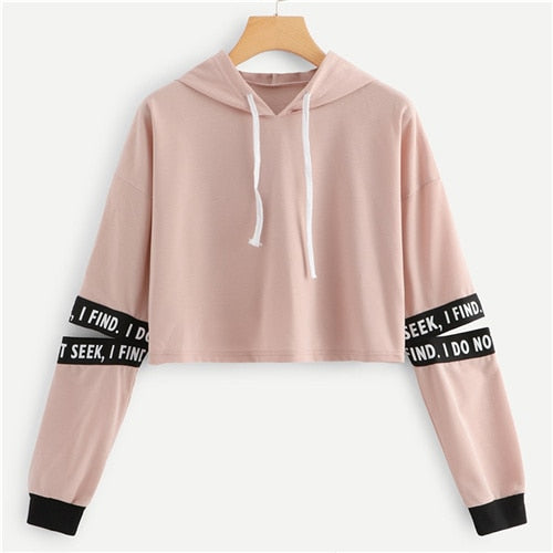 Pink Letter Drawstring Hoodie - Mazzolah