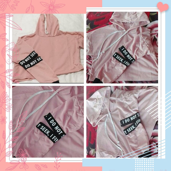 Pink Letter Drawstring Hoodie - Mazzolah