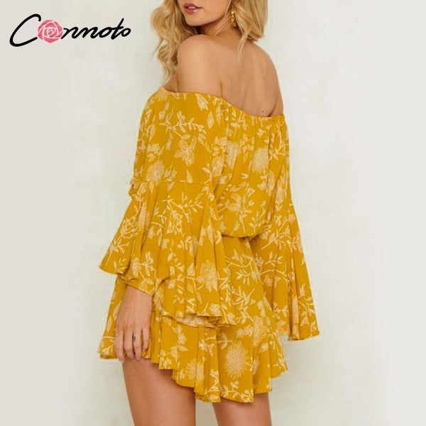 Conmoto Ruffles Summer Vintage Women Casual  Rompers - Mazzolah