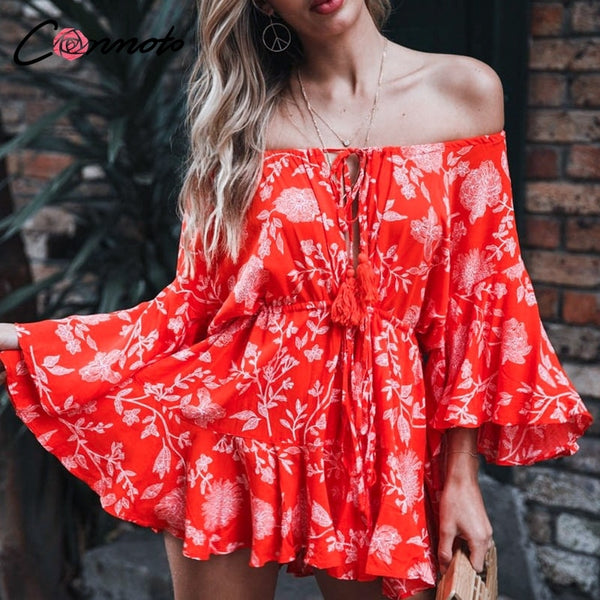 Conmoto Ruffles Summer Vintage Women Casual  Rompers - Mazzolah