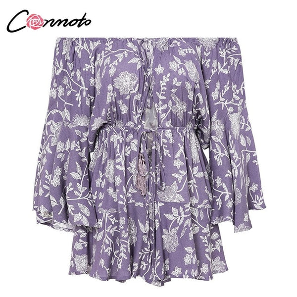 Conmoto Ruffles Summer Vintage Women Casual  Rompers - Mazzolah