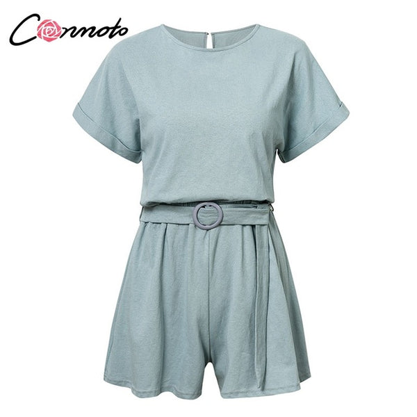 Conmoto Solid Casual 2019 Summer Women Playsuits Romper - Mazzolah