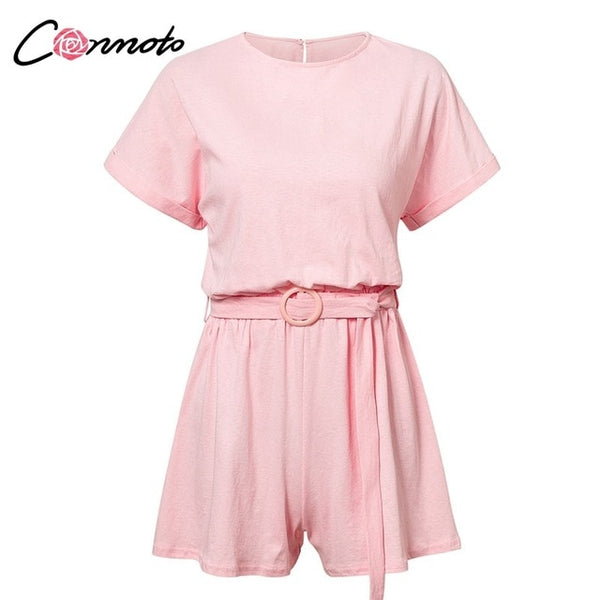 Conmoto Solid Casual 2019 Summer Women Playsuits Romper - Mazzolah