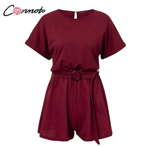Conmoto Solid Casual 2019 Summer Women Playsuits Romper - Mazzolah