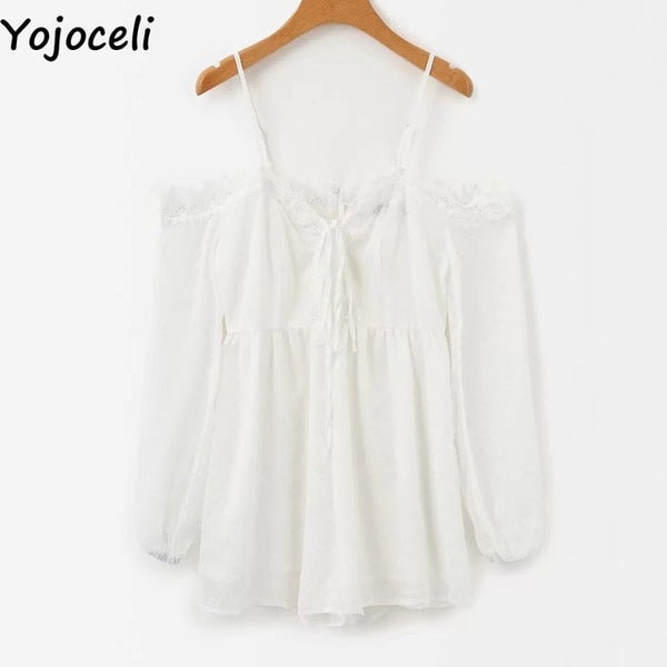 Sexy white lace elegant romper - Mazzolah