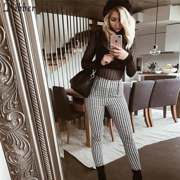 Cotton Comfortable Women Plaid Pants - Mazzolah