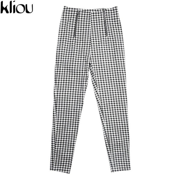 Cotton Comfortable Women Plaid Pants - Mazzolah
