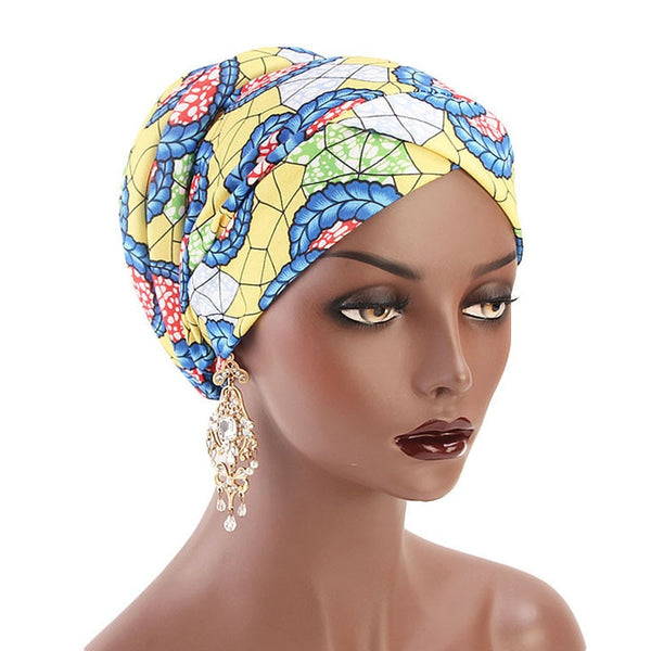 New Bohemian Printed Turban Cap Sponge Muslim - Mazzolah