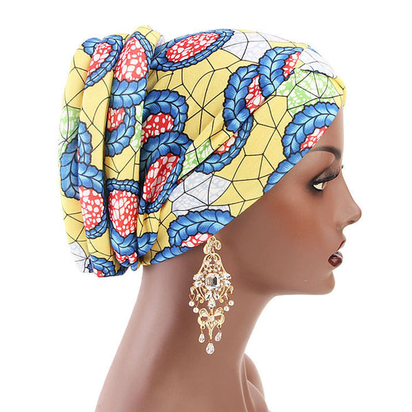 New Bohemian Printed Turban Cap Sponge Muslim - Mazzolah