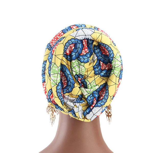 New Bohemian Printed Turban Cap Sponge Muslim - Mazzolah