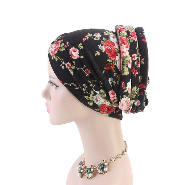 New Bohemian Printed Turban Cap Sponge Muslim - Mazzolah