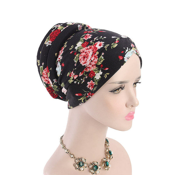 New Bohemian Printed Turban Cap Sponge Muslim - Mazzolah