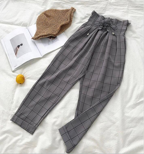 casual lace up ankle-length pants - Mazzolah