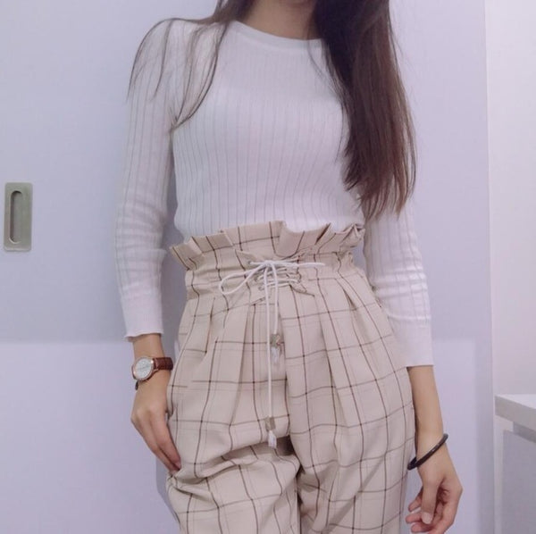 casual lace up ankle-length pants - Mazzolah