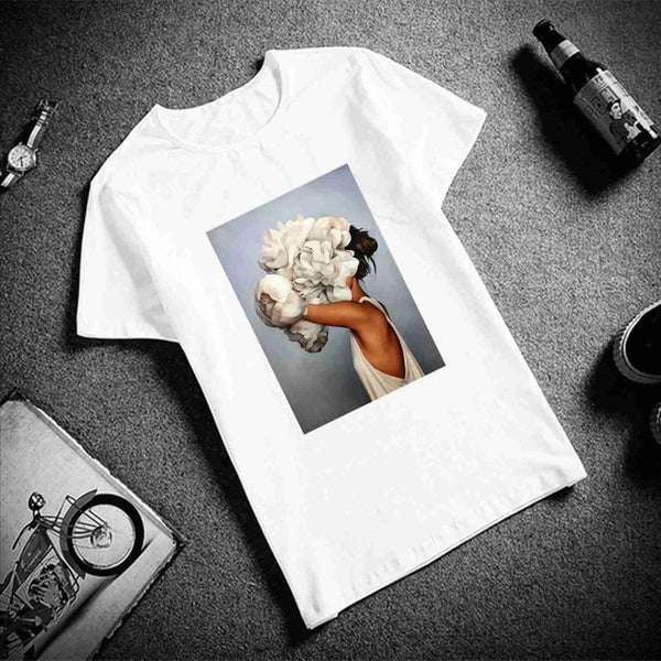 New Cotton Tshirt Sexy Flowers - Mazzolah