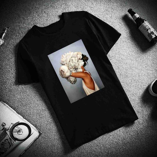 New Cotton Tshirt Sexy Flowers - Mazzolah