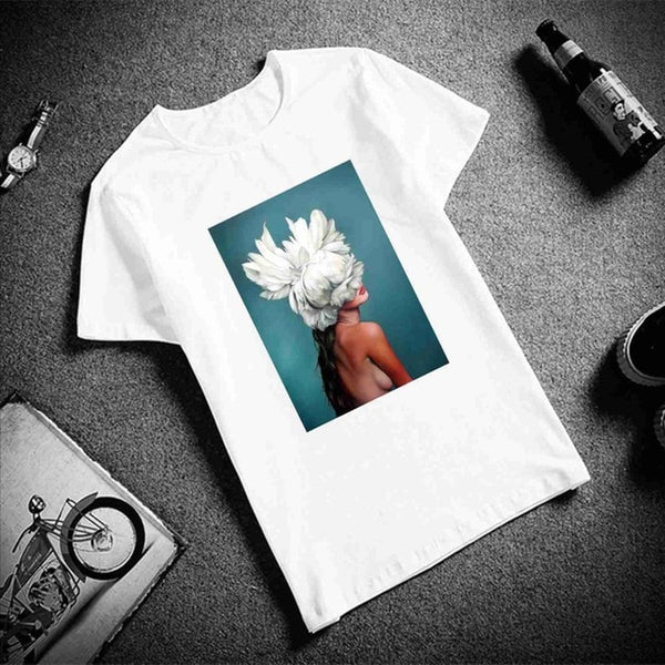 New Cotton Tshirt Sexy Flowers - Mazzolah