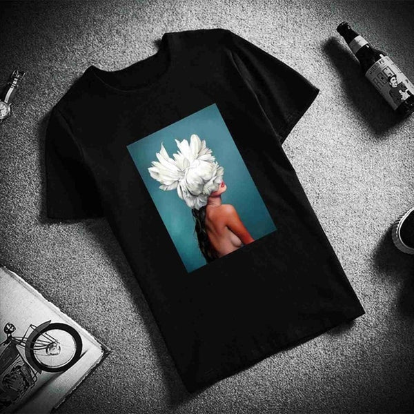 New Cotton Tshirt Sexy Flowers - Mazzolah