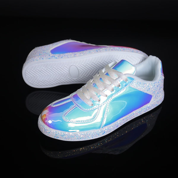 Women Sneakers Gold Glitter Shinny - Mazzolah