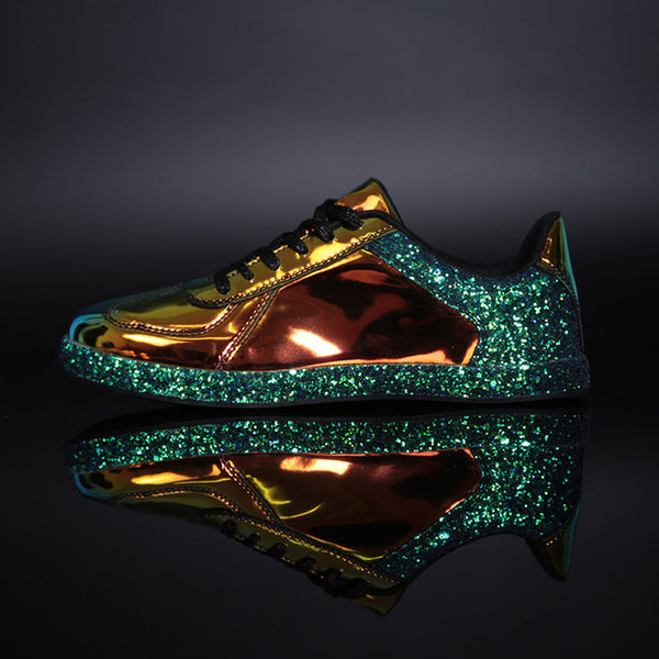 Women Sneakers Gold Glitter Shinny - Mazzolah