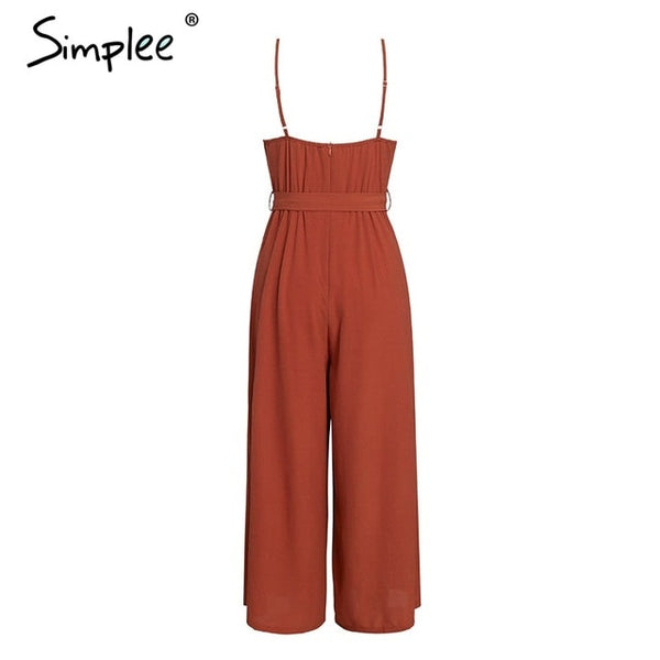 Simplee Sexy floral print jumpsuits - Mazzolah