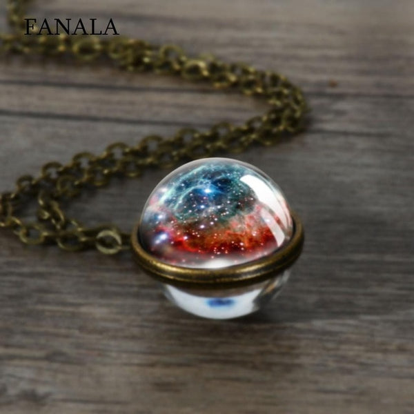 New Fashion Double-sided Glass Ball Charm Jewelry Necklace - Mazzolah