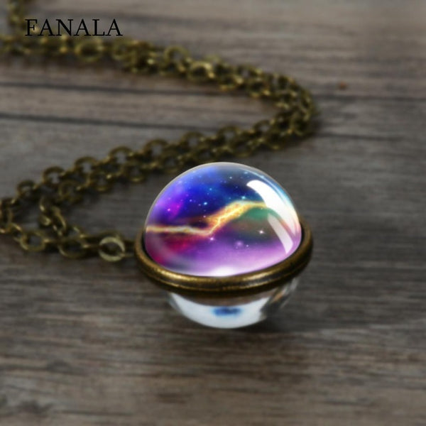 New Fashion Double-sided Glass Ball Charm Jewelry Necklace - Mazzolah